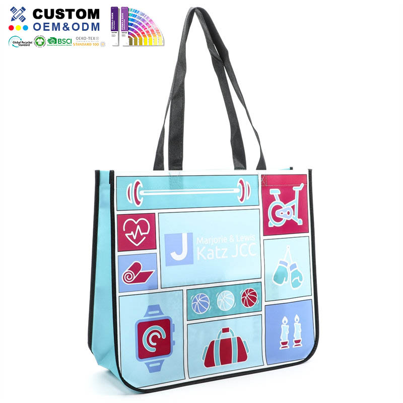 Borsa tote in Rpet con angoli arrotondati e manico nero
