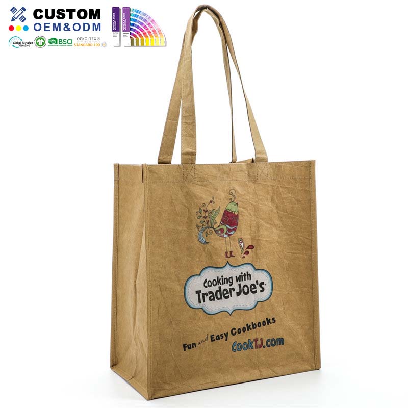 Borsa shopper lavabile in carta kraft con stampa UV