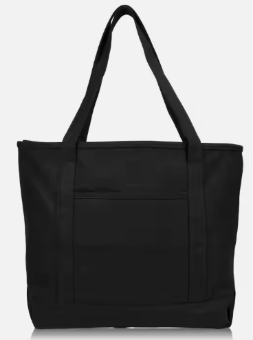 Borsa tote da donna in tela di cotone con cerniera